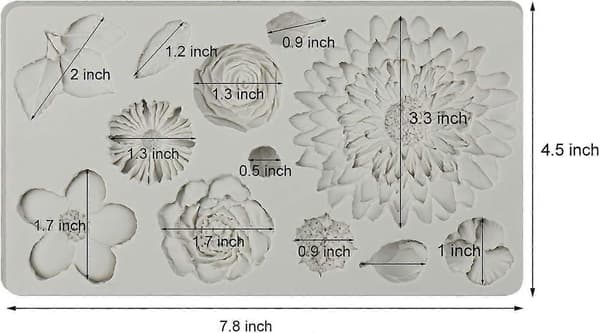 Blomst- og bladfondantform for kakedekorasjon, krysantemum, roser silikon godteriform, cupcake-topper, polymer[J]