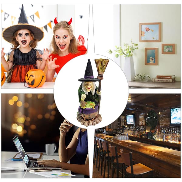 Figurer av trollmann og heks for Halloween-dekorasjon