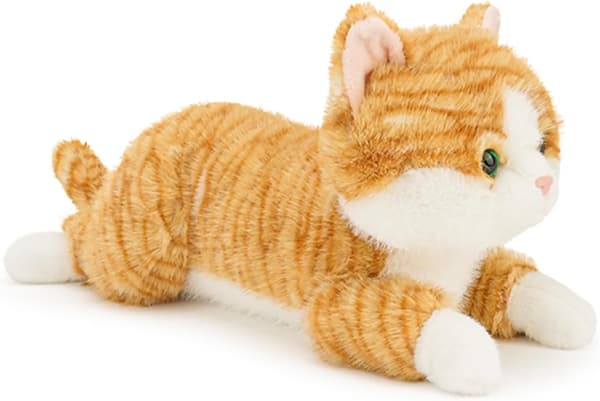 Katteplysdyr Premium Udstoppede Kat til Alderen 1 år og opefter Orange 34 cm