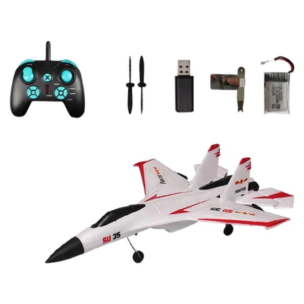 Simulering 2.4G fjernkontroll RC flyseilfly for gutter barn julegaver[J] Su35 3 Channel