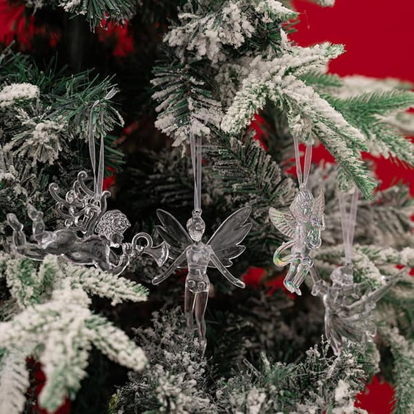 Klart gennemsigtigt akryl julepynt sæt (JJ)