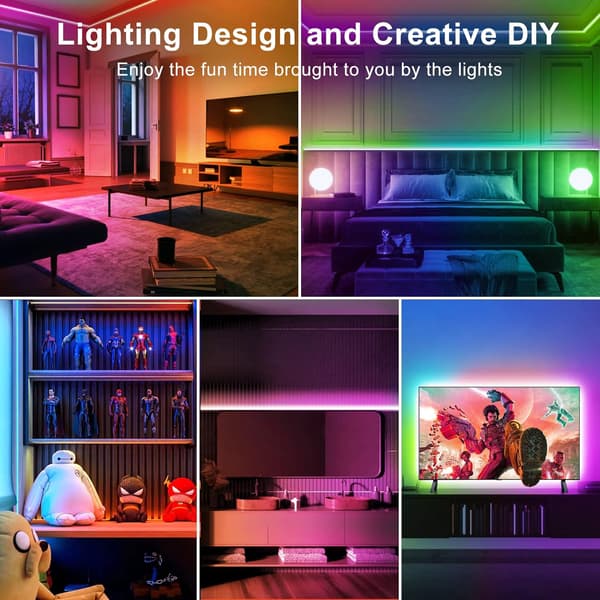 LED-strips 5050 RGB-12, med Bluetooth-fjernkontroll (20 meter)