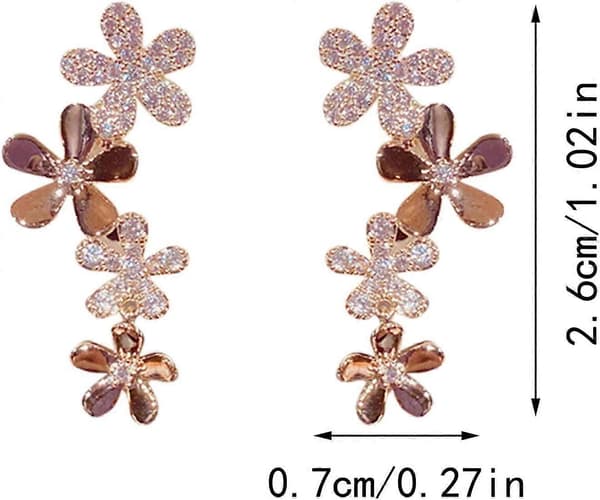 Delikate bøyleøreringer Blomster Dingle Statement Øredobber Blomsterlappeteppe Øredobber Boho Dråpeøreringer Statement Stud Øredobber for kvinner jenter B[J]