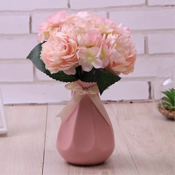11 hoder kunstig peonblomst simuleringsblomsterbukett for hjemmedekorasjon (rosa)