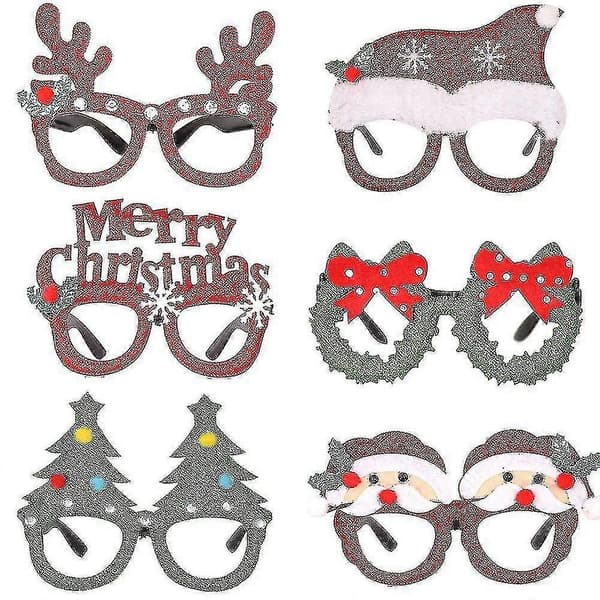 4 stk julebriller dekorasjon festutstyr red santa hat long glasses