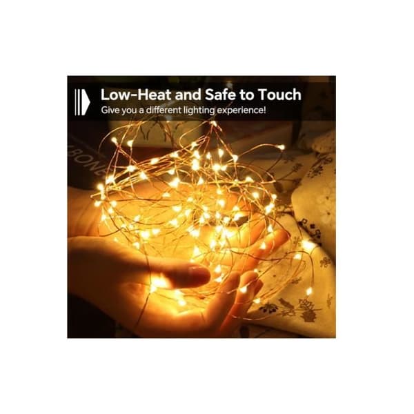 LED lyskæde - Uspecificeret - 2 meter - 20 LED'er - Batteridrevet - 2 lystilstande Warm white