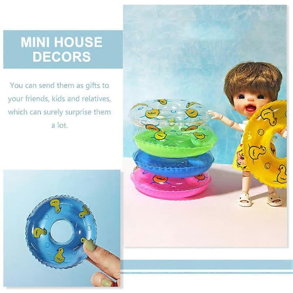 Mini badring dockhusinredning för festtillbehör 20 st blå PVC[J]