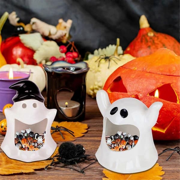 Spøkelseslysestake Skrivebords Aromaterapi Ornamenter 10cm Størrelse Halloween Dekorasjon