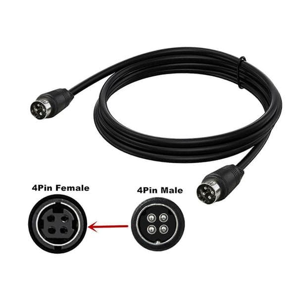 4-pin DIN hann-til-hann adapterforlengelseskabel for tilkobling av DVR og lydsystem 1m