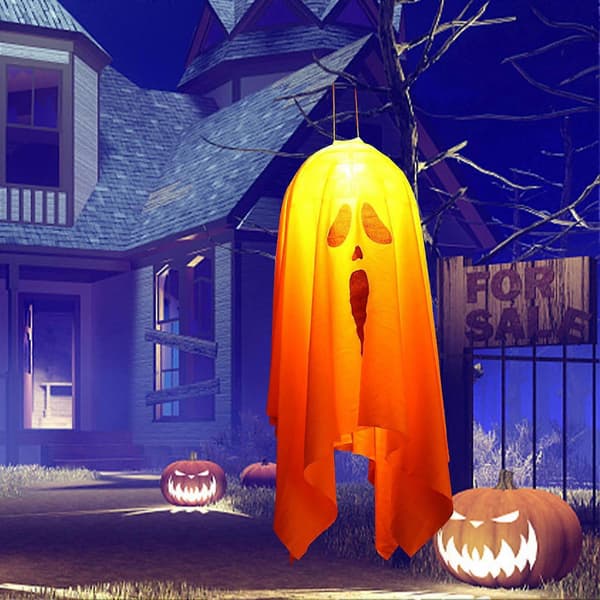 LED-belyst Halloween Vindpose 180 cm lang med selvlysende detaljer