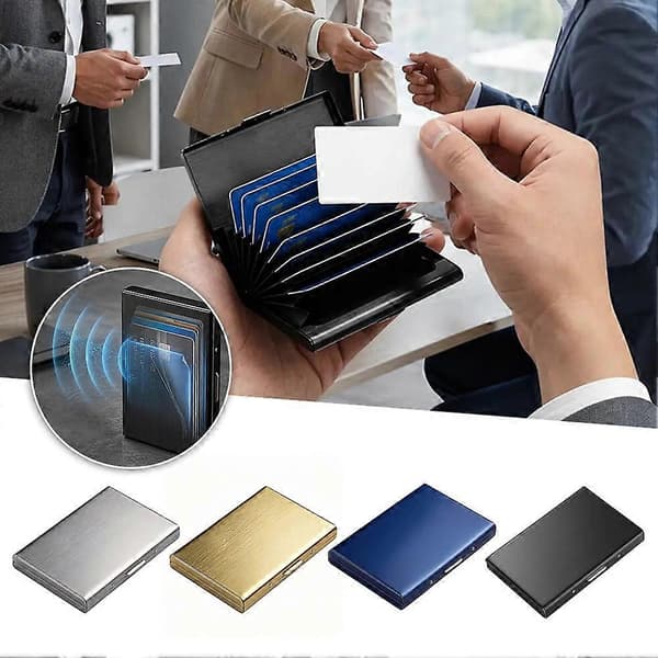 Plånbok i rostfritt stål. Robust material i rostfritt stål. Säker internationell resa[J] Silver