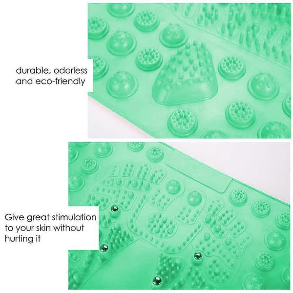 Massage Mat Wonder, överlappande noder, överlägsen dränering, idealisk för badrumsanvändning Green