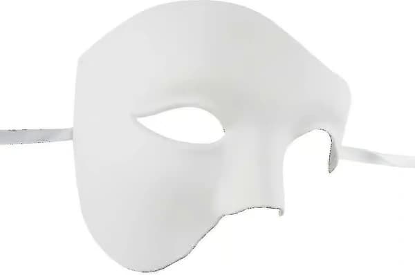 Maskerademaske til mænd, Halloween, Phantom of the Opera White