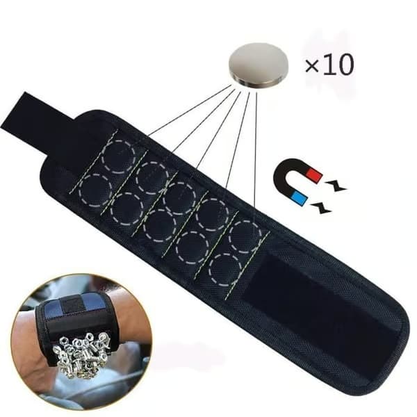 Magnetarmbånd - Stærk magnet - Gør-det-selv - 10 magneter - 100% polyester - Mænd