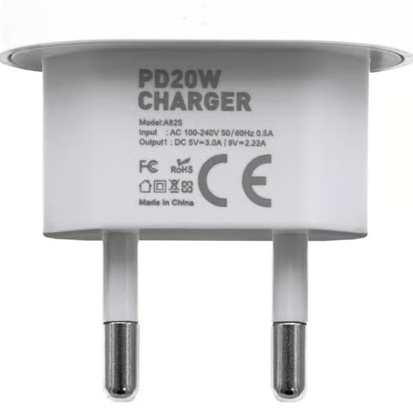 2-pak - Oplader til iPhone Adapter+Kabel 20W USB-C Hurtigoplader Hvid one size