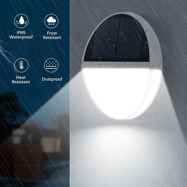 Solcellsdriven utomhuslampa, solcellsdriven LED-vägglampa med rörelsesensor,