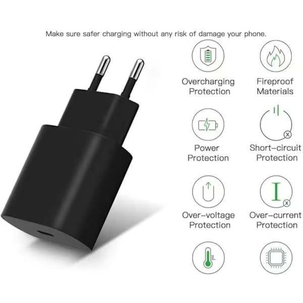 2-pack Samsung-laddare - Snabbladdaradapter + Kabel 20W USB-C Vit (NT) Samsung (25W Black) 2-pack