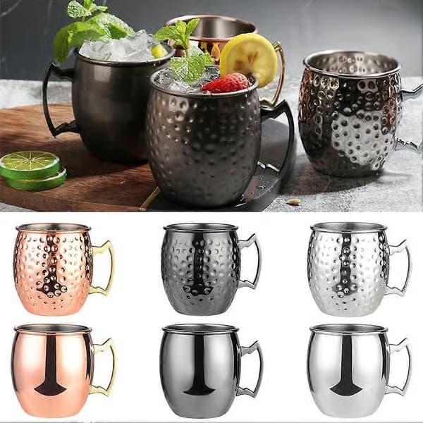 Moscow Mule kopparmugg rostfritt stål vinglas cocktailglas 530ml Silver Dot