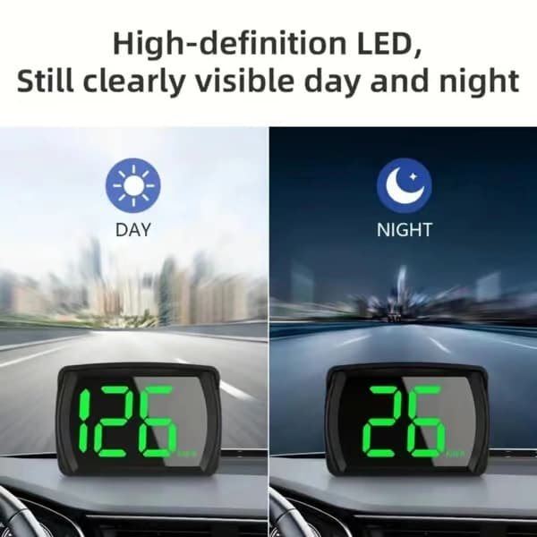 Bil GPS Digital Hastighetsmätare HUD Plug and Play KMH MPH Stor Display Universal