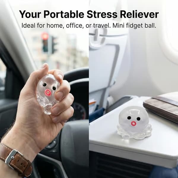 st octopus-klämleksak, elastiska fidget-leksaker i TPR för stresslindring