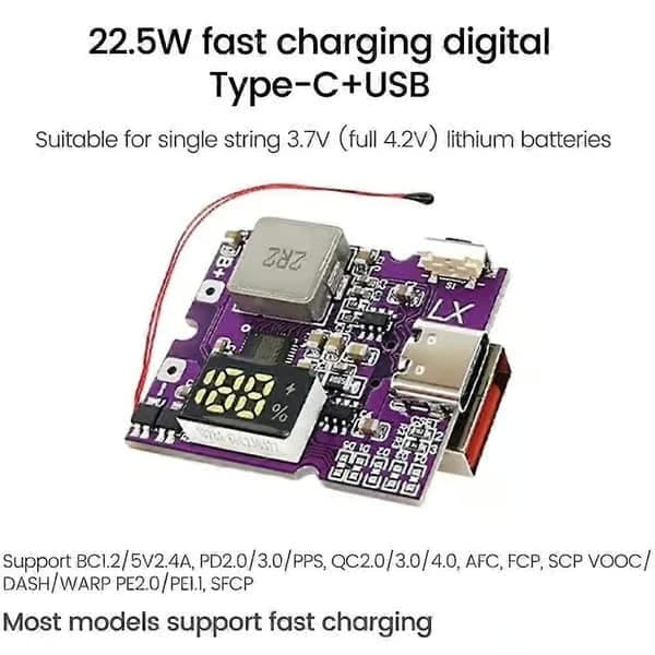 22.5W Power Bank Dubbelriktad Snabbladdning Mobil Strömmodul för ...