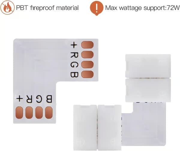 10-pack 10mm 4-stifts L-formad LED-remskontakt rät vinkel
