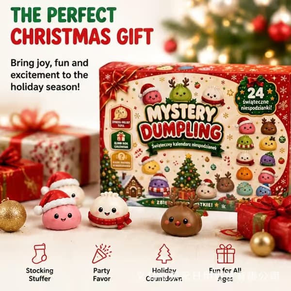 2026 Julkalender 24-dagars Squishy Dumpling Blind Box Stressavlastande Fidget Toy Stil 4