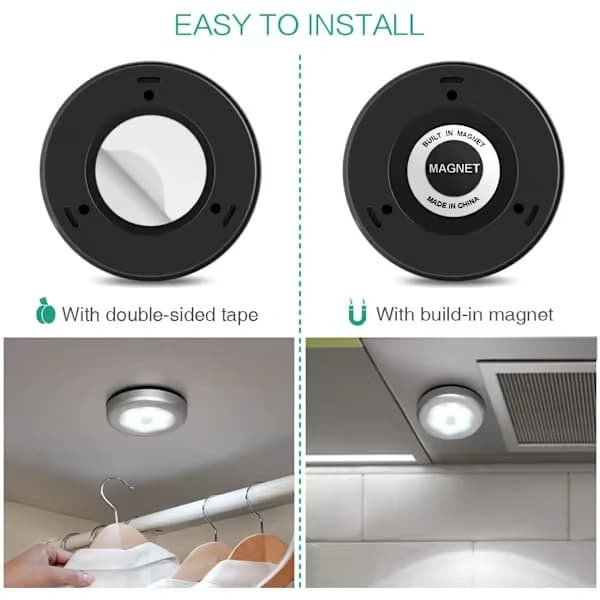 3-pack LED-spotlights med rörelsesensor, silver