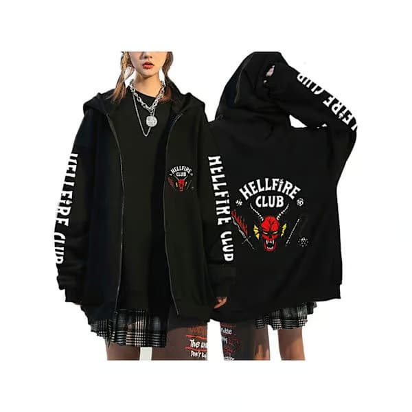 Stranger Things 4 Dame Sweatshirt Hættetrøje Oversize Kappa ZX 3XL