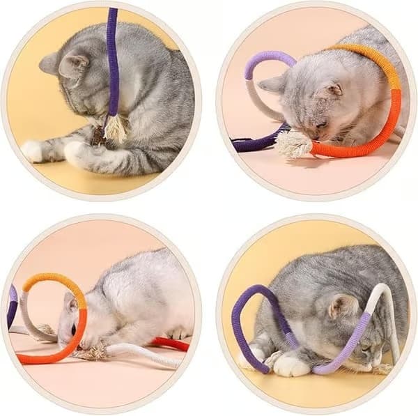 3-pack kattleksaker med kattmynta - tuggleksak för katter, repbitring