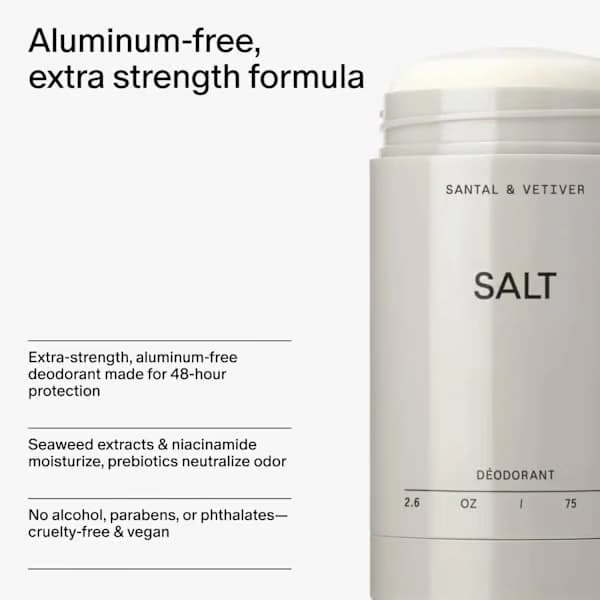 Salt & Stone Unisex Black Oud Extra_Strength Aluminiumfri Deodorant Saffron & Cedarwood
