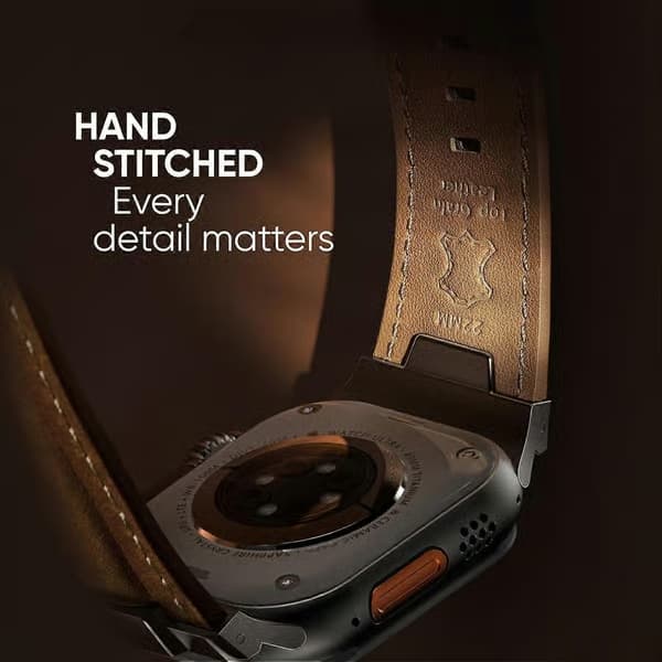 Læderrem 49mm Ultra Rem Vintage Full-Grain Læder med robuste metalspænder til Apple Watch