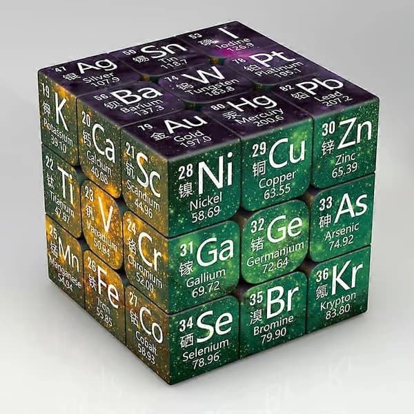3x3x3 Magic Puzzle Cube Matematik Kemi Element Kub Barnpresenter Pedagogiska Leksaker Kemi