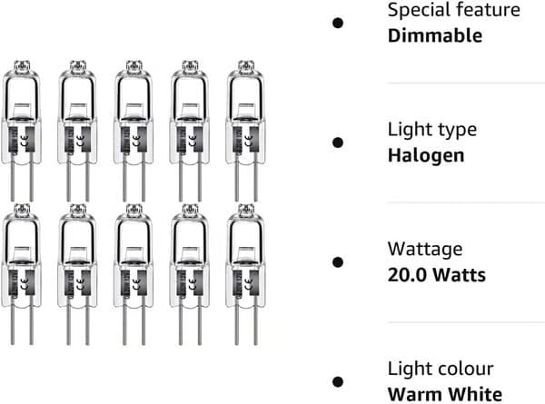 G4 Halogenlampor 20W 10pcs