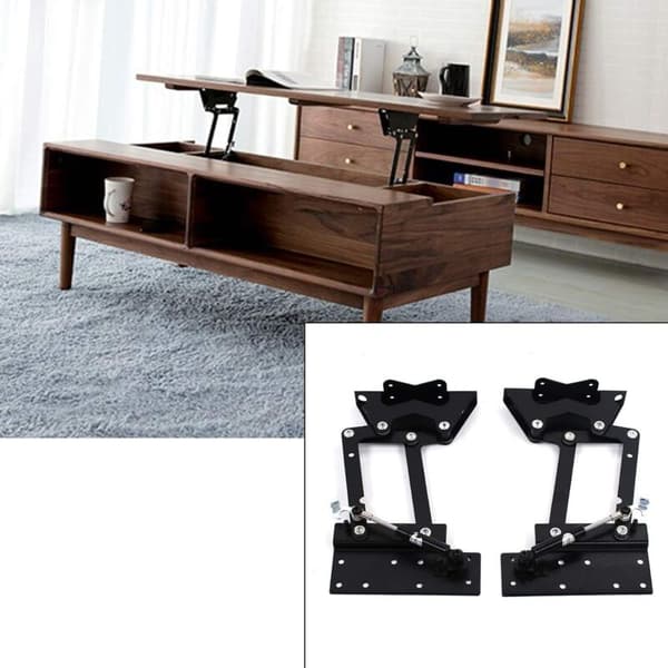 Set med 2 fällbara gångjärn för soffbord, möbelgångjärn, lyftmekanism för bord