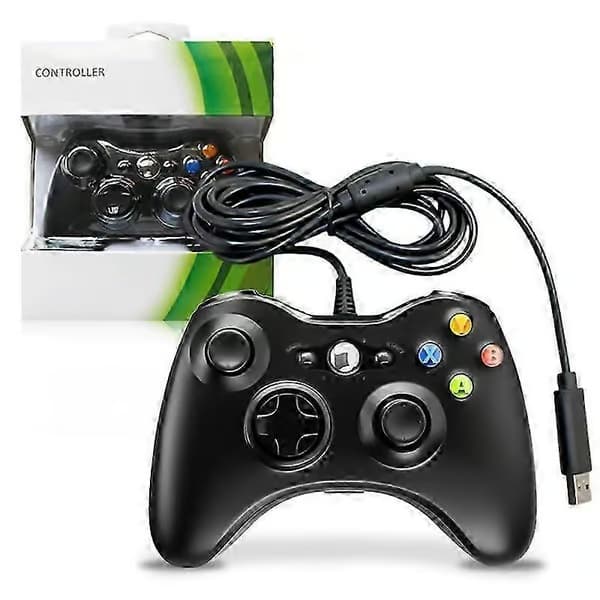 Xbox Spelkontroll - Trådbunden 360-kontroll med headsetuttag (Stöder Xbox360-konsol/PC - Svart)