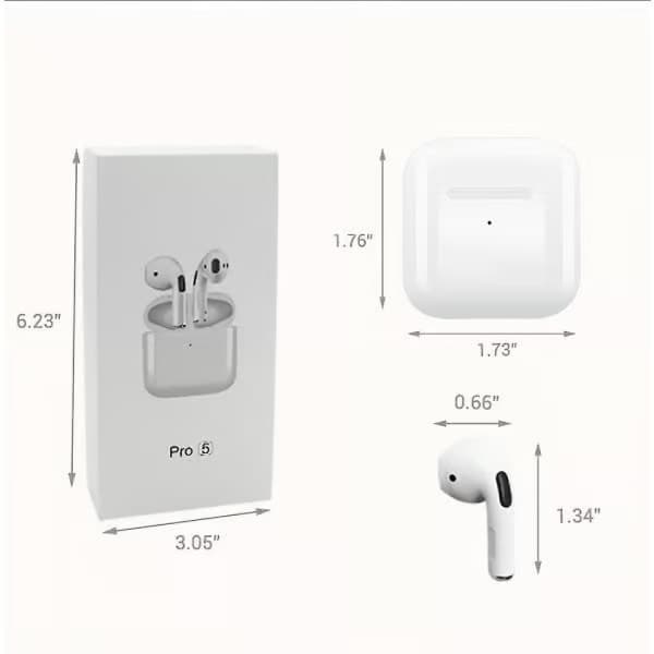 Pro 5 Bluetooth-hörlurar kompatibla med iPhone och Android, trådlösa Bluetooth-hörlurar, bekväma att bära