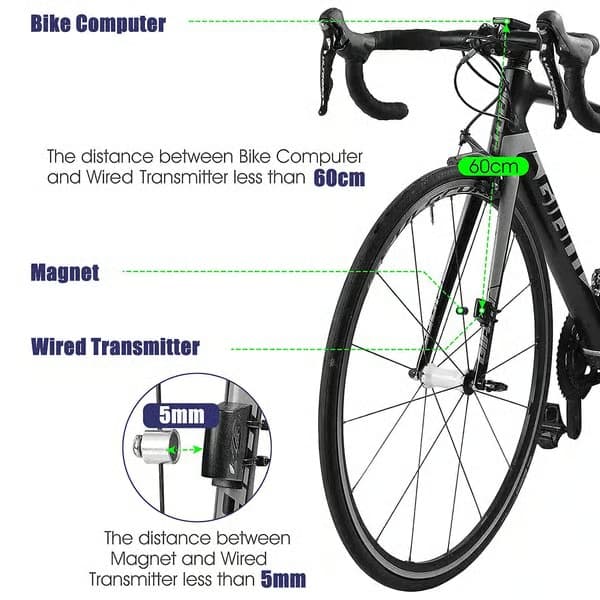 Vandtæt kablet LCD digital cykelcomputer cykel speedometer kilometertæller
