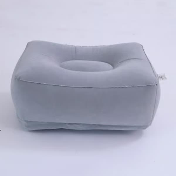 Uppblåsbart fotstöd för flygplan, justerbar höjd, hållbart, mjukt, universellt, hopfällbart, bärbart, ljusgrått light grey