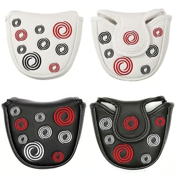 Golfhuvudskydd Golf Mallet Putter Skydd Läderhuvudskydd Magnetisk Stängning Simple White