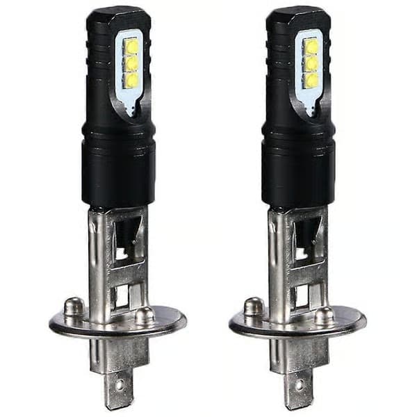 2X H1 6000K Superljus vit 6000LM DRL LED-strålkastarlampa kit helljus