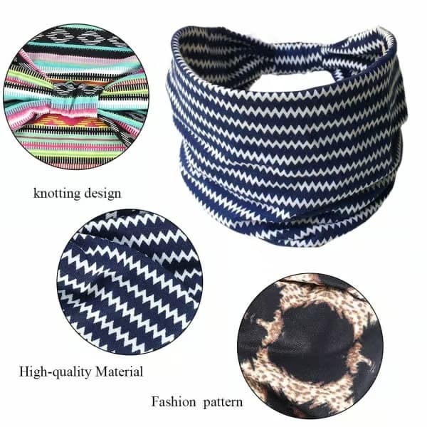 3 stk. Boho-hodebånd Yoga leopardmønster for kvinner og jenter
