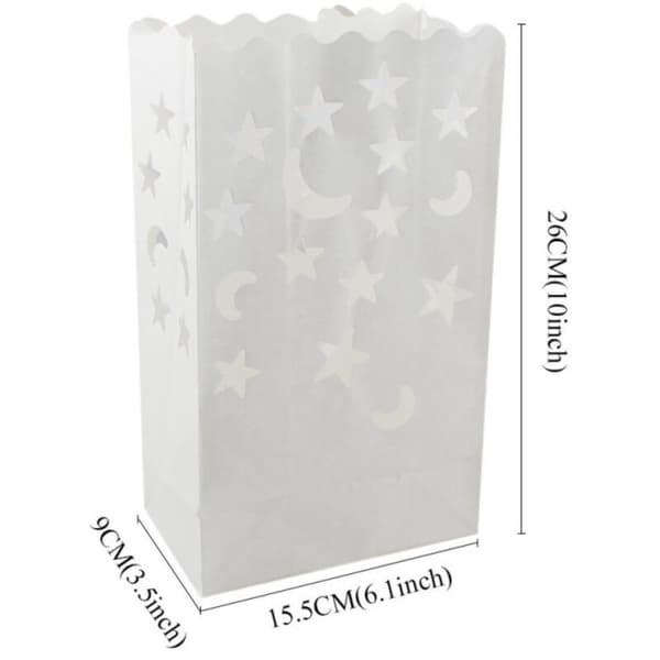 30 värmeljuspåsar, 3 designer, brandhämmande papper, LED