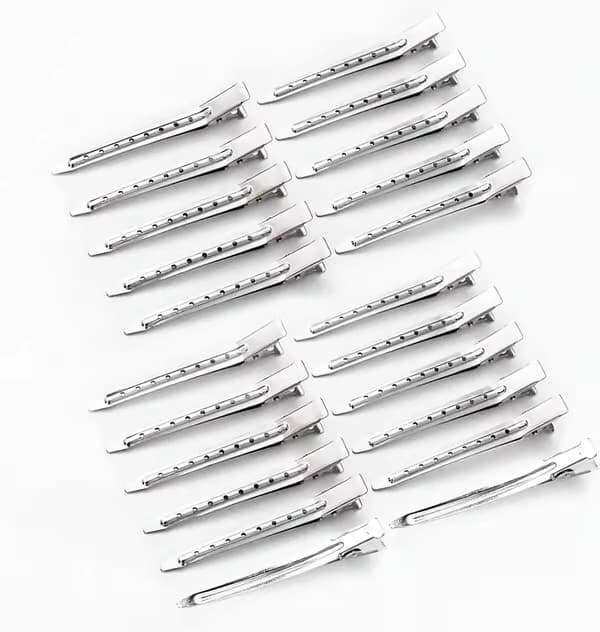 30 anknäbbsklämmor, locktänger, metallhårklämmor, sektionsklämmor