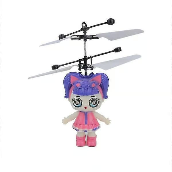 Leksak Induktionsflygplan Flygande Helikopter Snabbdrönare Leksaker BLÅ COD KK5555-Bra Surprise Doll Purple