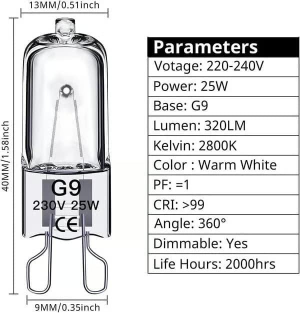 G9 Halogenlampor 25W