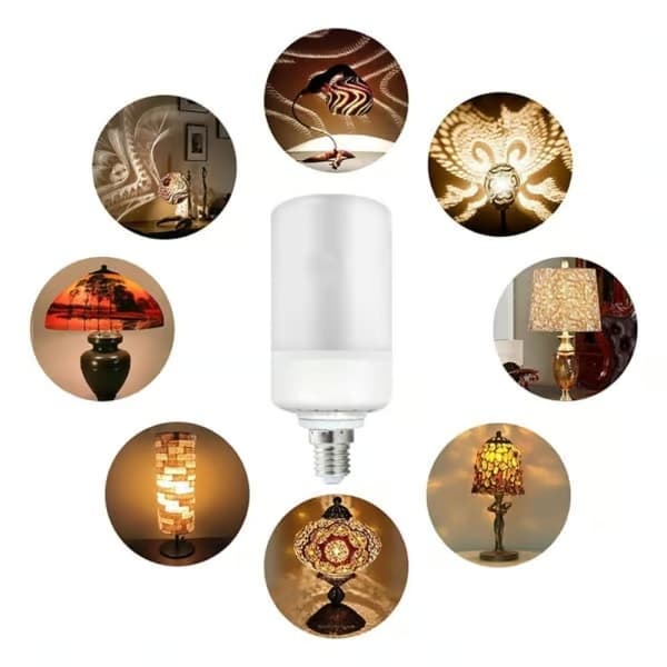 LED-lampa med brinnande ljuseffekt, E14