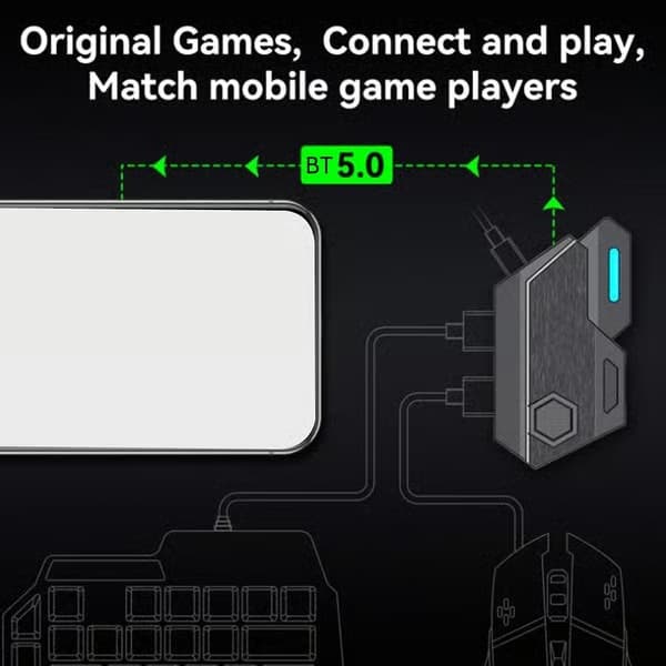 Gamepad mobil PUBG-kontroller gaming-tangentbord och muskonverterare Bluetooth för iOS Android speladapter