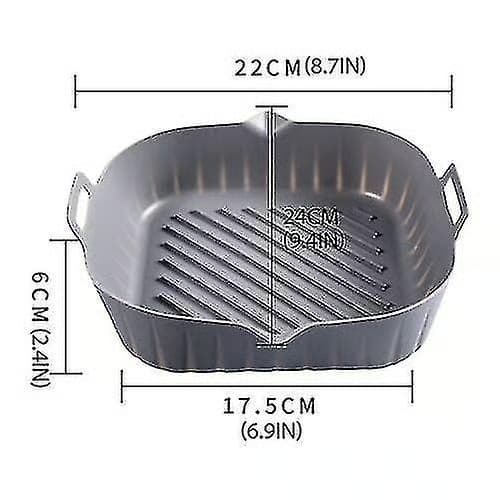 Airfryer Silikonform Bakform Ugnform Non-stick Återanvändbar. Foder. Mikrovågssäker Gray