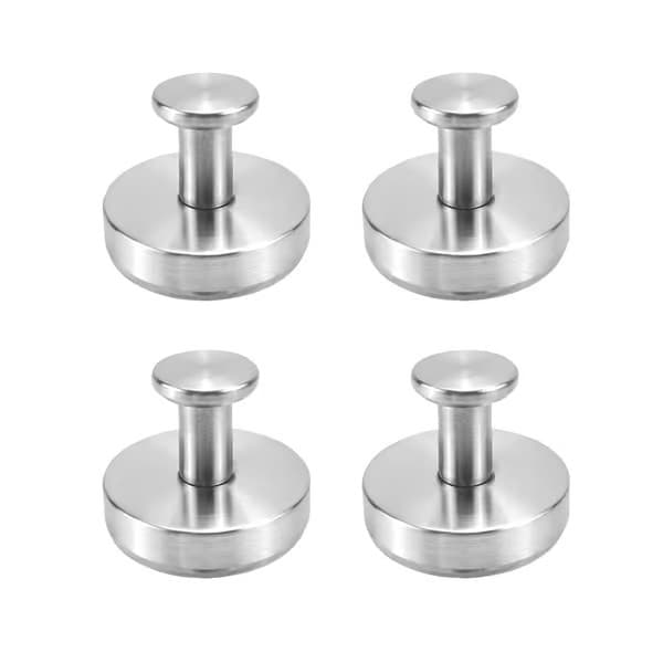 Väggkrokar med sugpropp, 4-pack Silver
